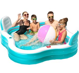 Piscina inflable con dos asientos y respaldo