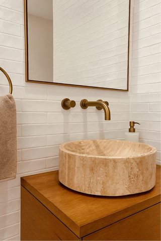 Lavabo Pileta Fregadero en Travertino