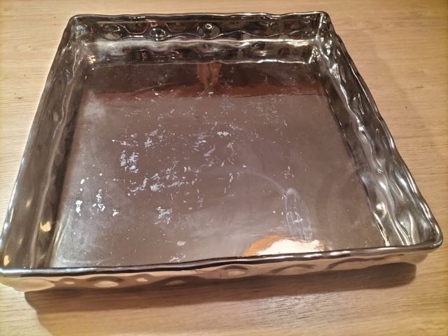 Bandeja cerámica plateada SIA