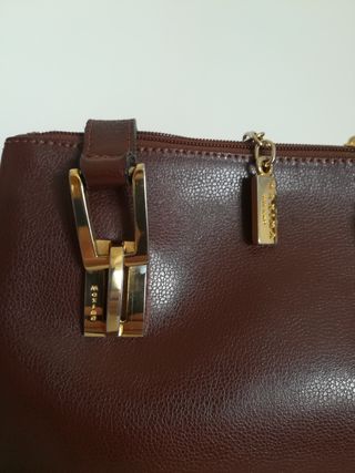 Borsa spalla donna, similpelle, marrone