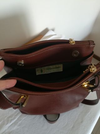 Borsa spalla donna, similpelle, marrone