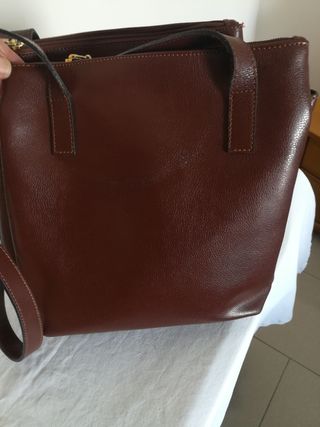Borsa spalla donna, similpelle, marrone