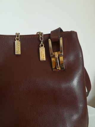 Borsa spalla donna, similpelle, marrone