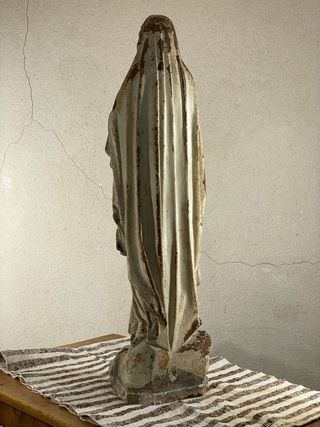 Imagen antigua Virgen de Lourdes hierro fundido