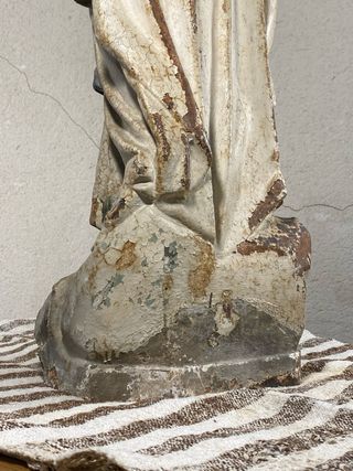 Imagen antigua Virgen de Lourdes hierro fundido