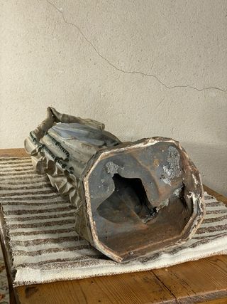 Imagen antigua Virgen de Lourdes hierro fundido