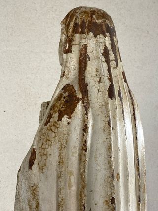 Imagen antigua Virgen de Lourdes hierro fundido