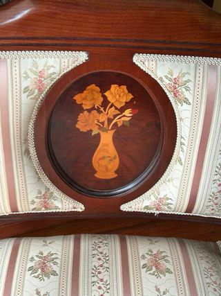 SILLÓN CON MARQUETERÍA. SILLA DESCALZADORA BUTACA