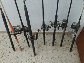 Caña de pesca con carretes de embarcació