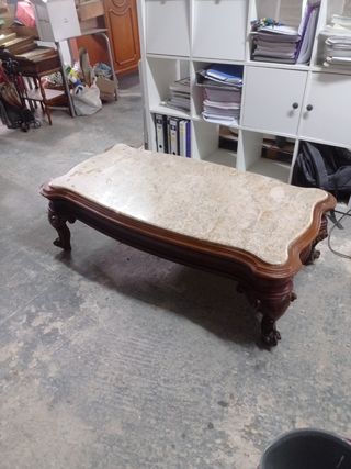 Mesa mármol y madera vintage. Urge quitar. Noenvio
