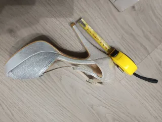 ZAPATOS SANDALIAS TACON PLATA TALLA 40