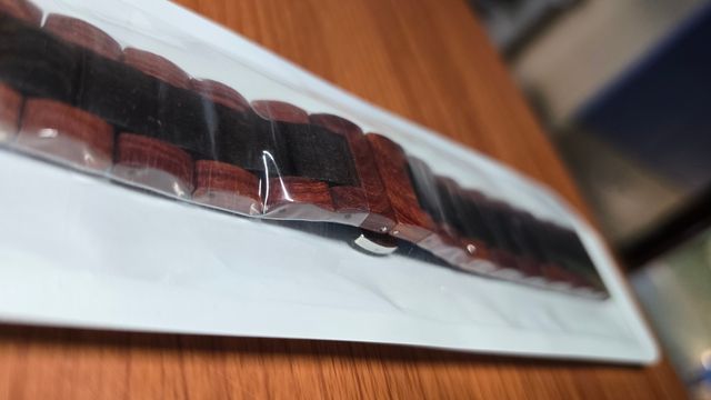 Cinturnino legno marrone e nero orologio 22 mm