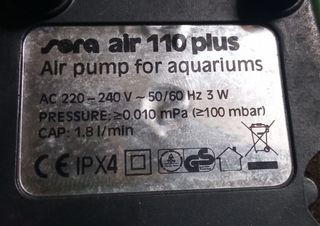 bomba aire acuario Sera 110 Plus