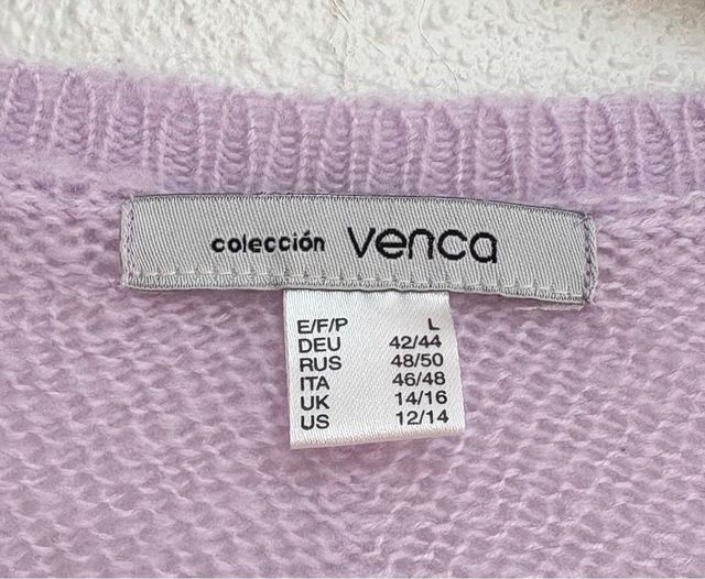 Jersey cuello redondo lila pastel