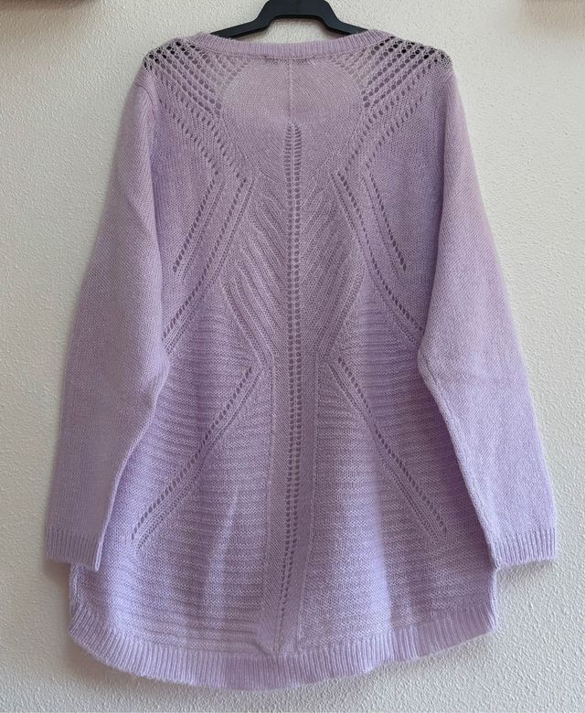 Jersey cuello redondo lila pastel