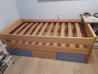 Cama nido con cajonera de 3 cajones
