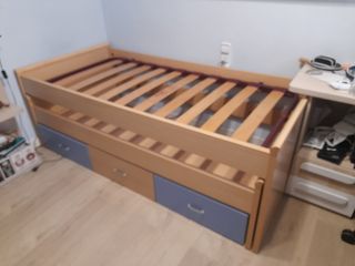 Cama nido con cajonera de 3 cajones