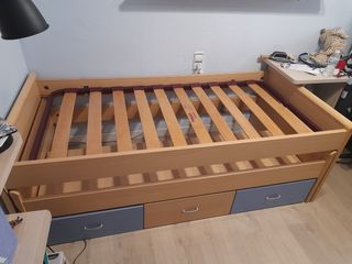 Cama nido con cajonera de 3 cajones