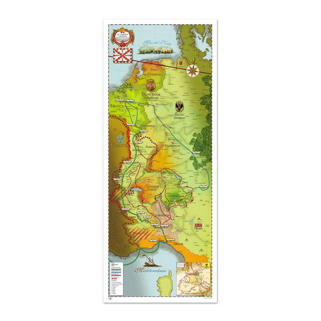 MAPA El Camino Español Duque de Alba Génova- Arlon