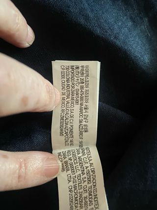Falda lino midi azul marino de Zara