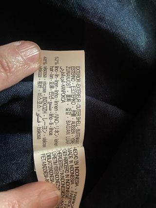 Falda lino midi azul marino de Zara