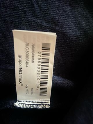 Falda lino midi azul marino de Zara