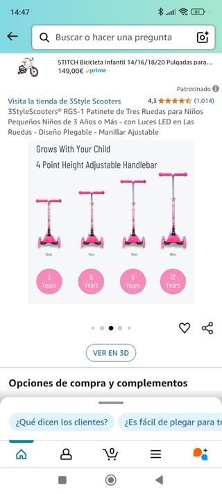 Patinete niños