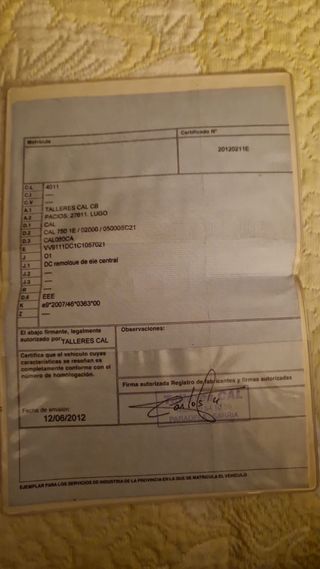 Remolque pequeño 500 kg.