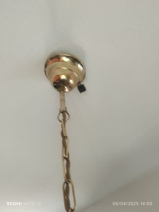 Lampadario a sospensione vintage in vetro e ottone