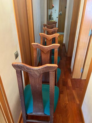 6 sillas de comedor de madera