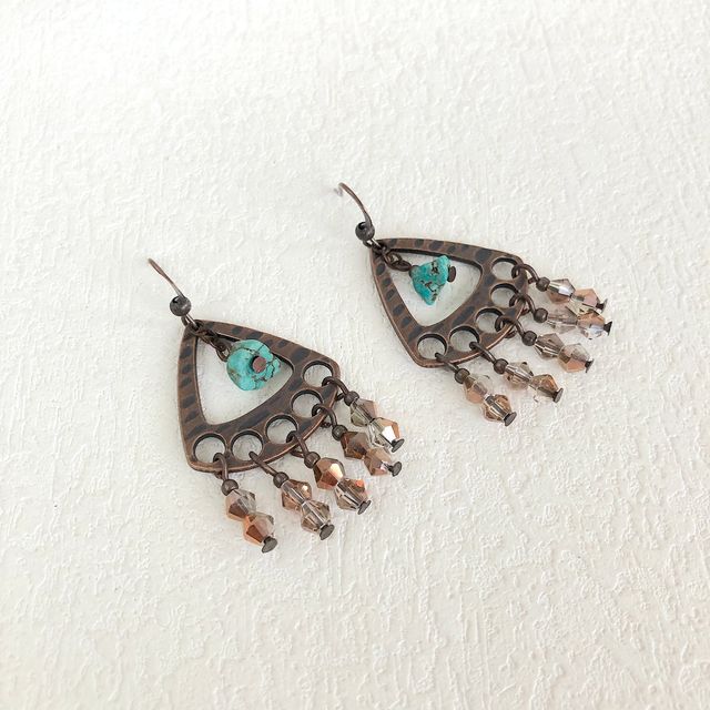 Orecchini rame antico e pietra turchese