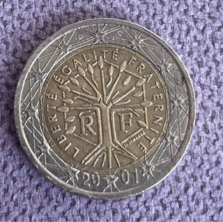 Moneda 2 euros arbol de la vida francia 2001