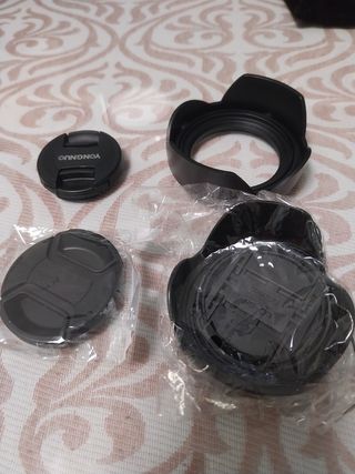 Parasol y tapa objetivo fotografico