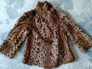 Chaqueta pelo natural y piel echa a mano mujer