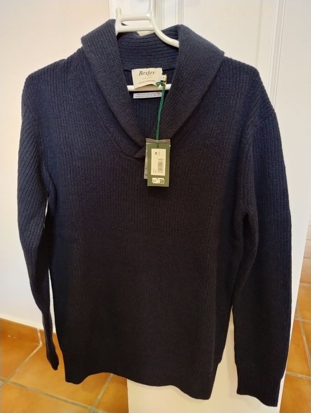 Jersey 100x100 lana azul marino Talla M