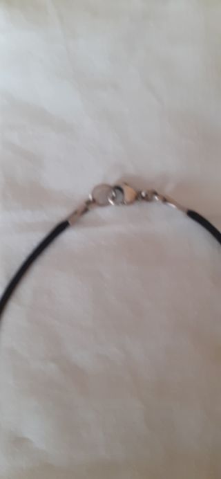 Gargantilla de plata con cordon negro