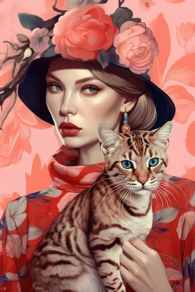 Mujer Con Gato