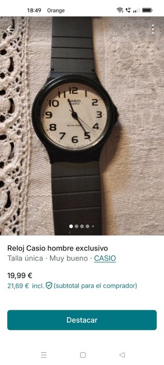 Reloj Casio hombre negro