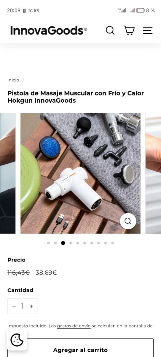 Pistola masaje innovagoods 116.43e