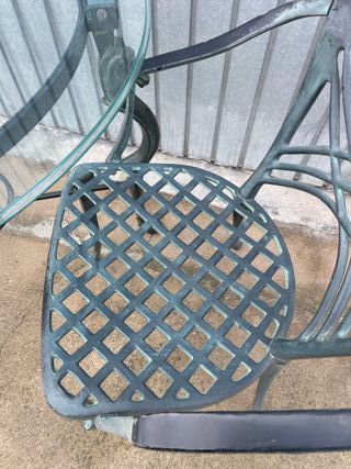 ✅mesa forja y dos sillas