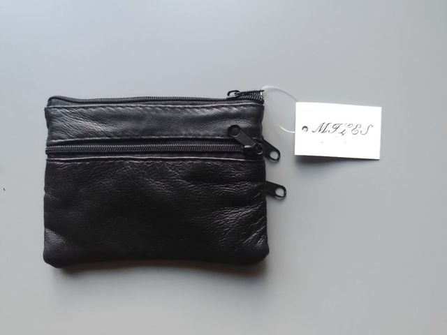 cartera monedero billetera cuero negro unisex