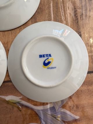 3 piattini da caffè floreali Beta fine quality