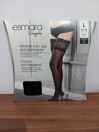 Medias de encaje con liga antideslizante