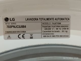 Repuestos lavadora LG F4J6TY0W