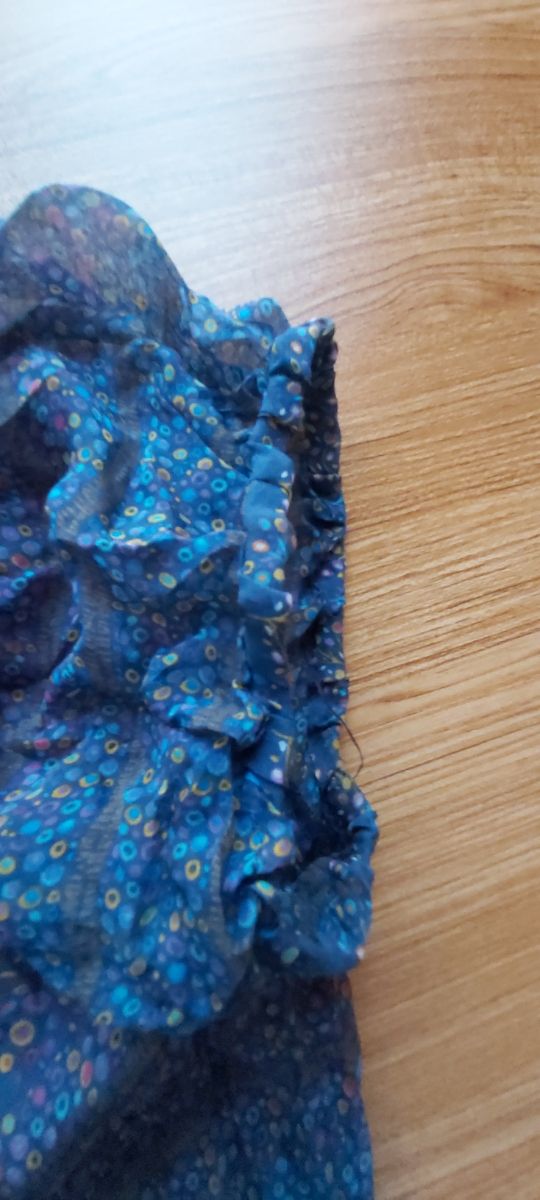 Blusa pura seta Zara, blu, multicolore