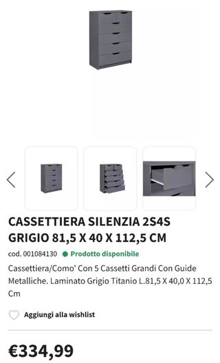 Cajonera gris NUEVA sin montar