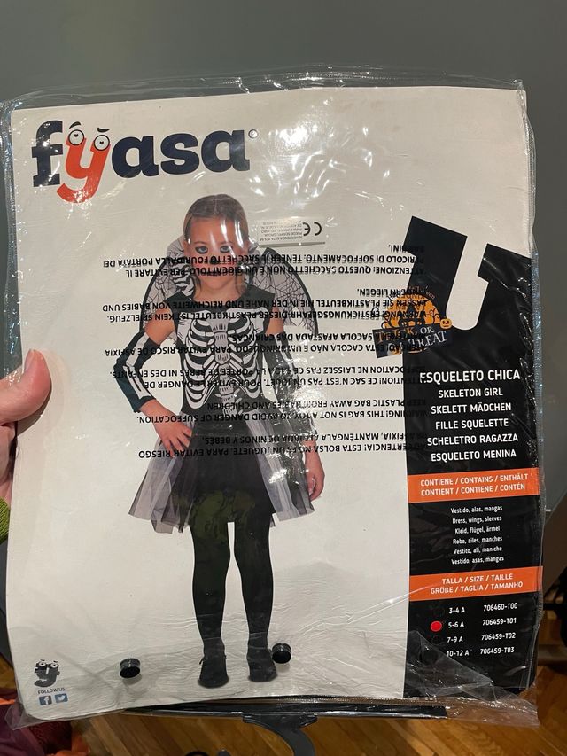 Disfraz esqueleto niña