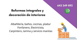 Reformas: albañil, pintor, fontanero, herrero