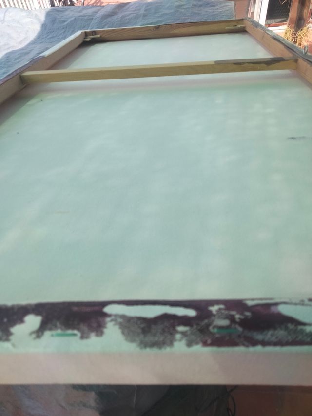 CUADRO PINTADO EN ACRÍLICOS RESTOS EXPOSICIÓN