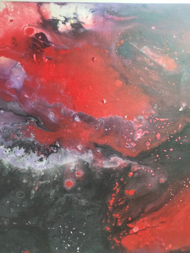 CUADRO PINTADO EN ACRÍLICOS RESTOS EXPOSICIÓN